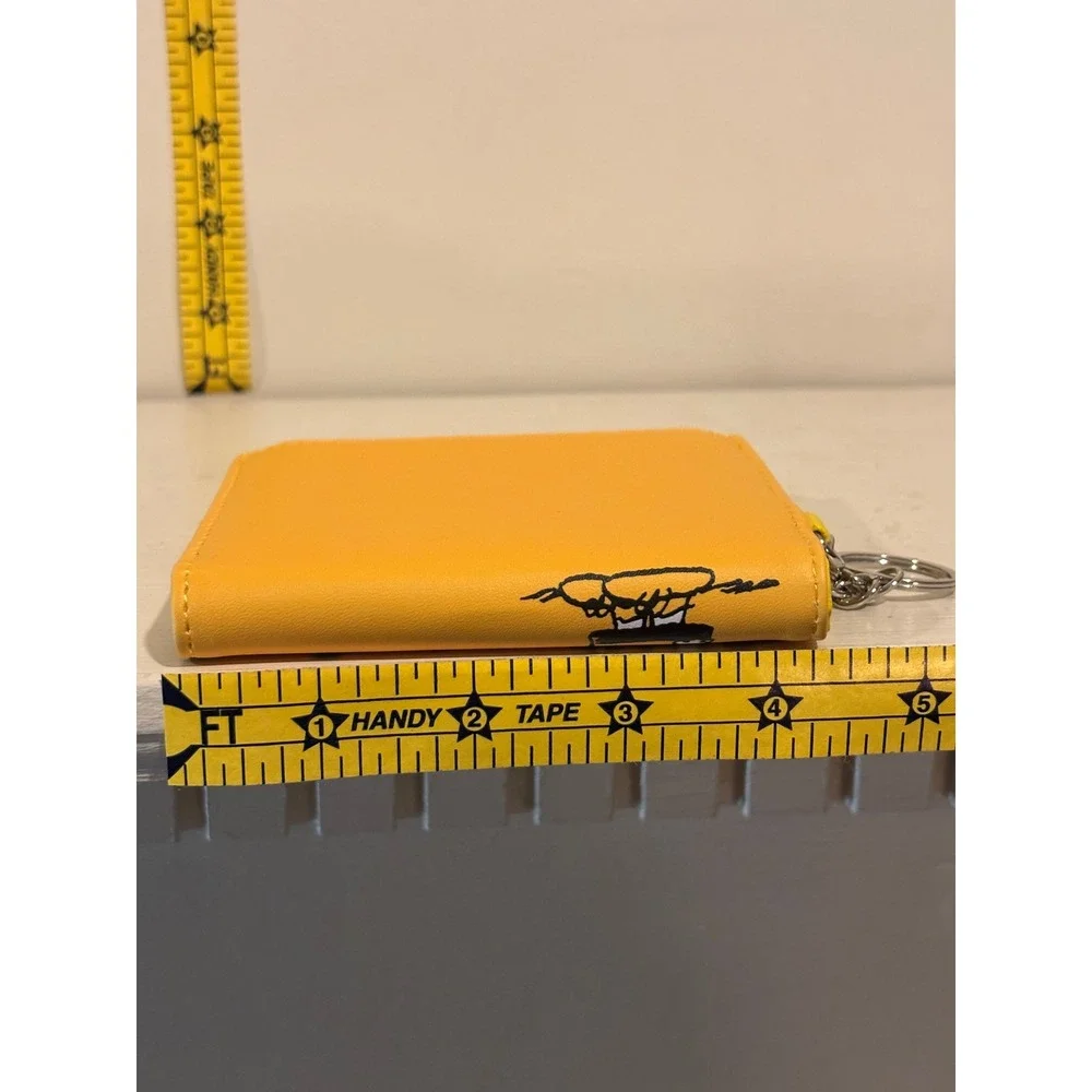 Peanuts Charlie Brown Miniso Wallet Kids Yellow Bifold Keychain New Great Gift!